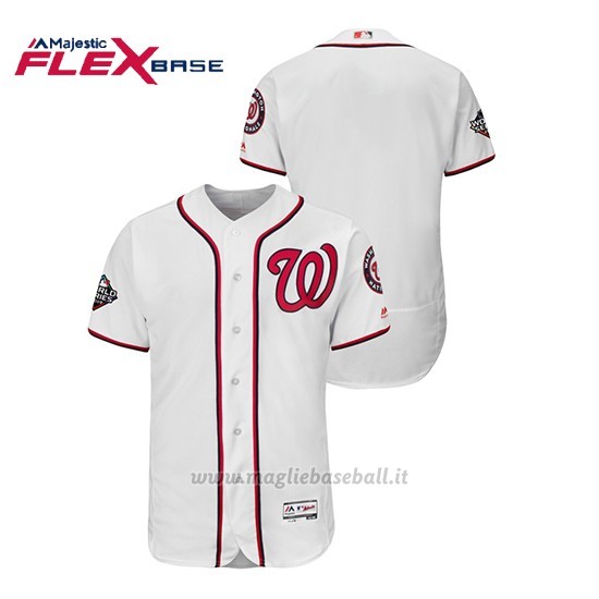 Maglia Baseball Uomo Washington Nationals 2019 World Series Bound Flex Base Bianco